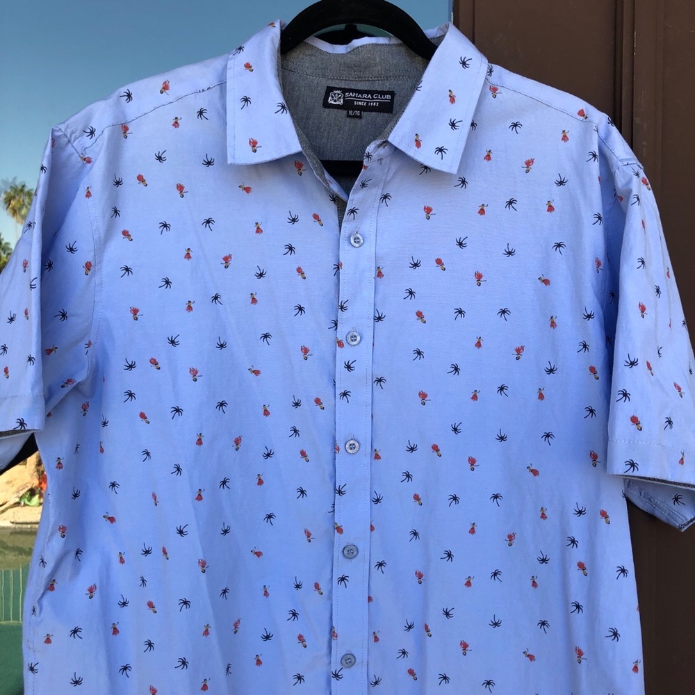 Sahara Club Short Sleeve Buttoned Hula Shirt XL
